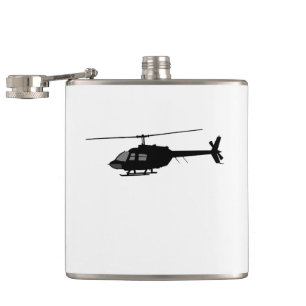 Helicopter Chopper Silhouette Customize Colour Hip Flask