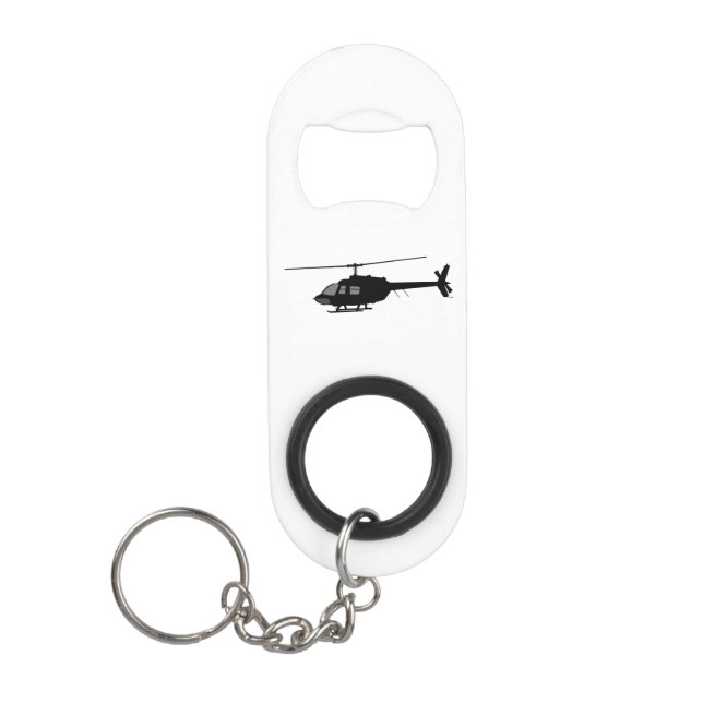 Helicopter Chopper Silhouette Customize Colour Mini Bottle Opener (Front)