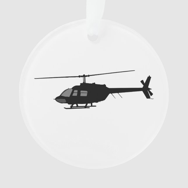 Helicopter Chopper Silhouette Customize Colour Ornament (Front)