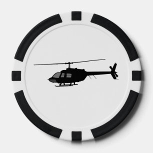 Helicopter Chopper Silhouette Customize Colour Poker Chips