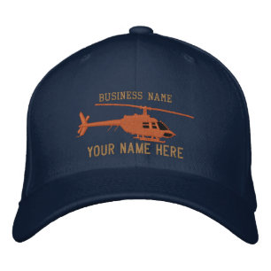 Helicopter Chopper Silhouette Personalize This Embroidered Hat