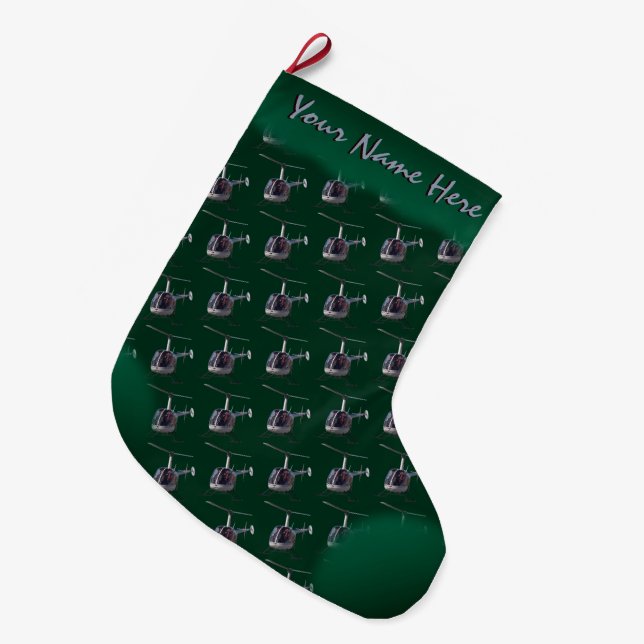Helicopter Christmas Stocking Helicopter Stocking (Front (Hanging))