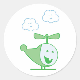Helicopter Classic Round Sticker