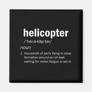 Helicopter Definition Funny Pilot Aviation Design Magnet