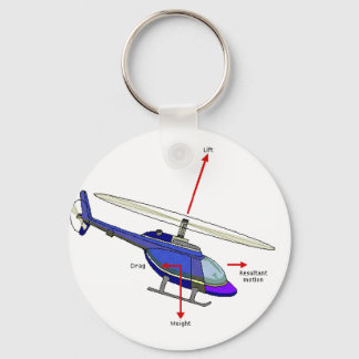Helicopter Flight Diagram Keychain