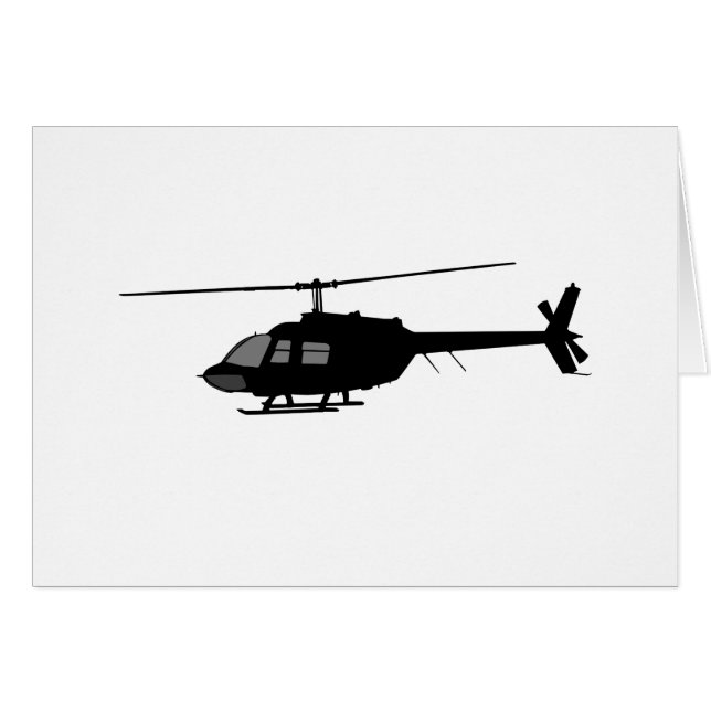 Helicopter Flying Silhouette Customize Colour (Front Horizontal)