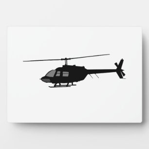 Helicopter Flying Silhouette Customize Colour Plaque
