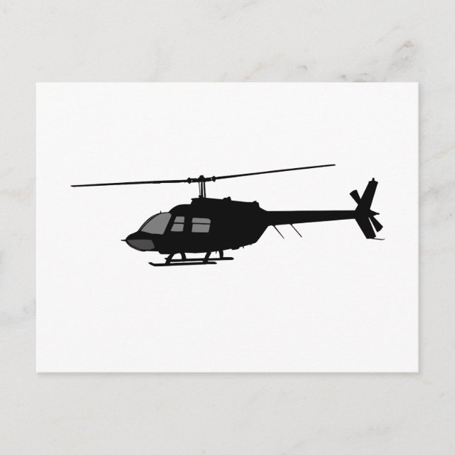 Helicopter Flying Silhouette Customize Colour Postcard (Front)