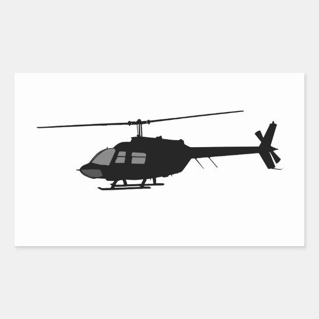 Helicopter Flying Silhouette Customize Colour Sticker (Front)