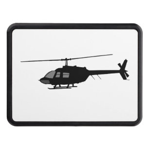 Helicopter Flying Silhouette Customize Colour Trailer Hitch Cover