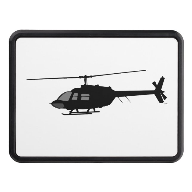 Helicopter Flying Silhouette Customize Colour Trailer Hitch Cover (Front)