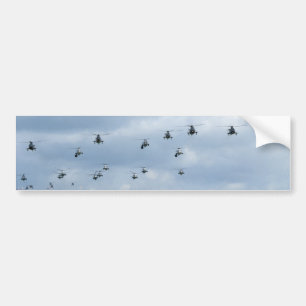 Helicopter flypast bumper sticker
