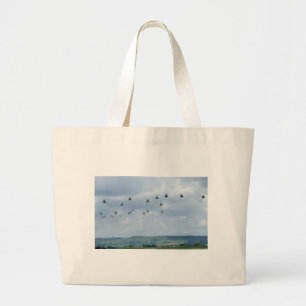 Helicopter flypast large tote bag