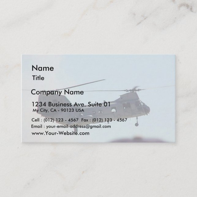 Helicopter In Air Business Card (Front)