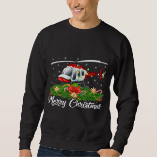 Helicopter Lover Matching Santa Hat Helicopter Chr Sweatshirt