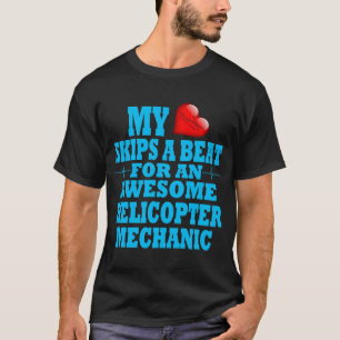 Helicopter Mechanic Valentine Diesel Engine Repair T-Shirt