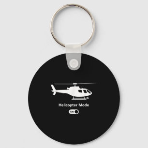 Helicopter Mode On - Funny Airplane Aviation Desig Keychain