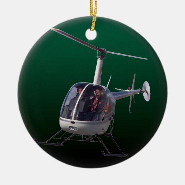 Helicopter Ornament Personalize Chopper Decoration (Front)