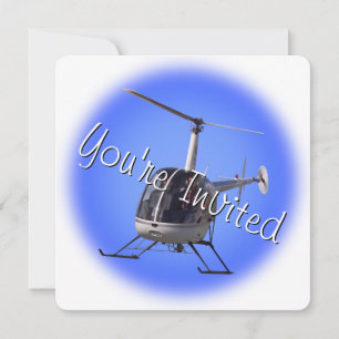 Helicopter Party Invitations Helicopter RSVP Card