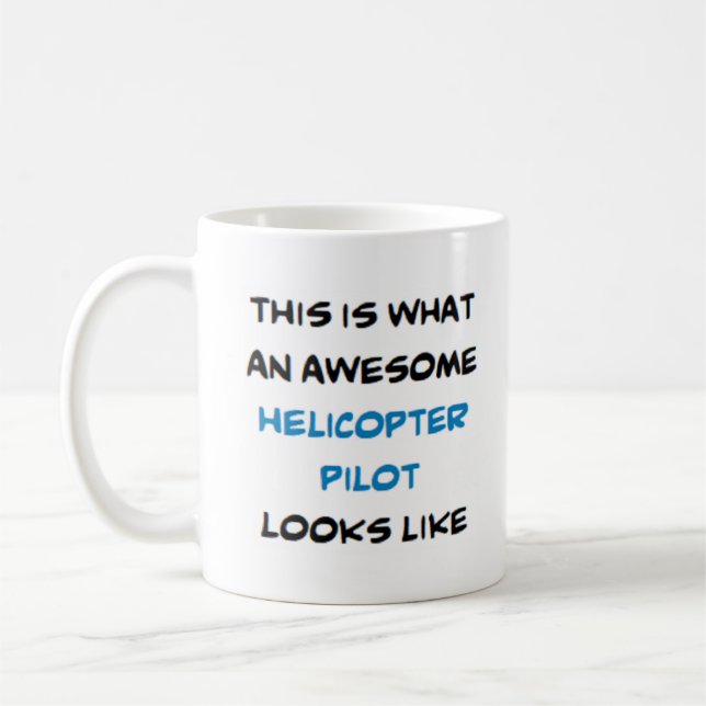 helicopter pilot, awesome coffee mug (Left)