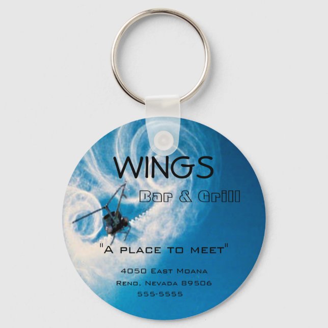 Helicopter Pilot Business Bar Logo Keychain (Front)