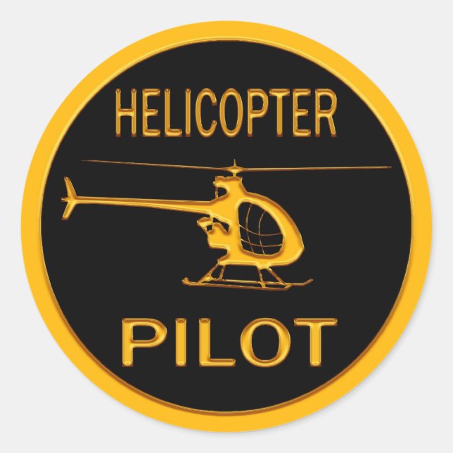 Helicopter Pilot Classic Round Sticker (Front)