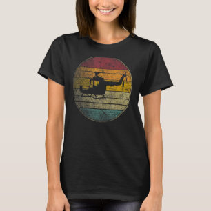 Helicopter Pilot Flying Gif Retro Style Vintage 80 T-Shirt