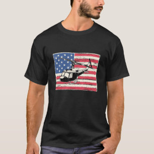 Helicopter pilot for men gift american flag patrio T-Shirt