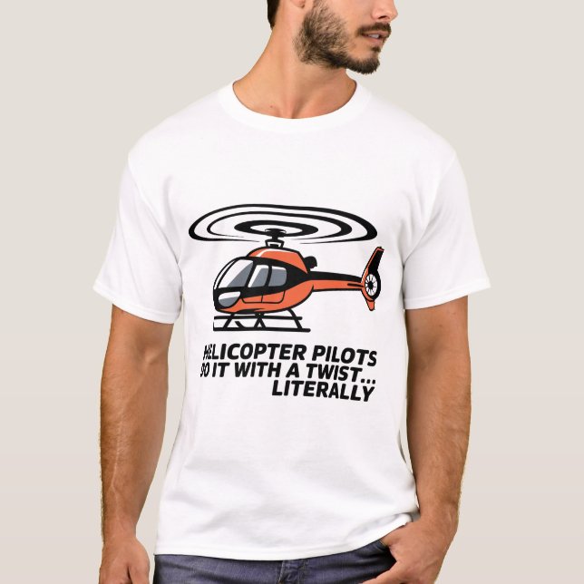 Helicopter Pilot Twist Rotor Vector T-Shirt Design (Front)