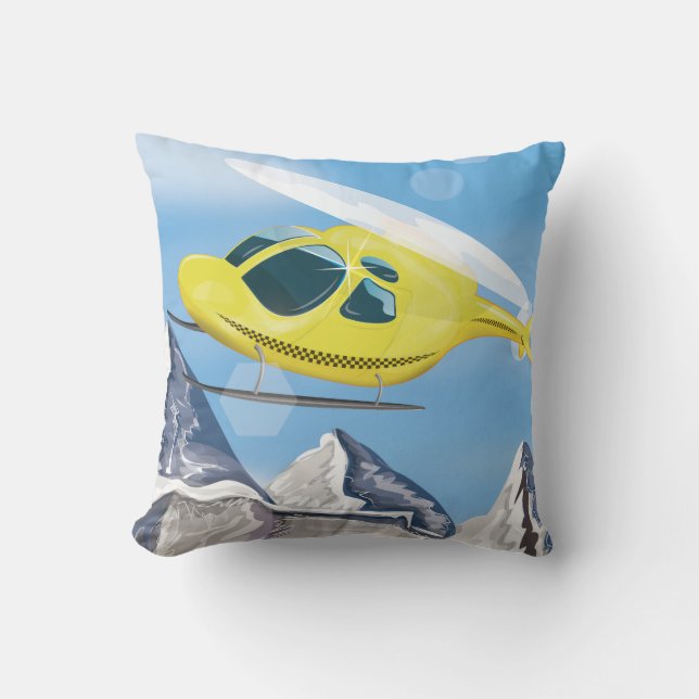 Helicopter Rescue Throw Pillow (Front)