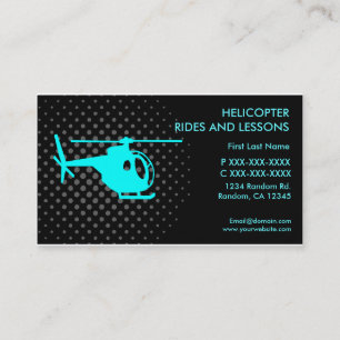 Helicopter rides lesson custom business cards
