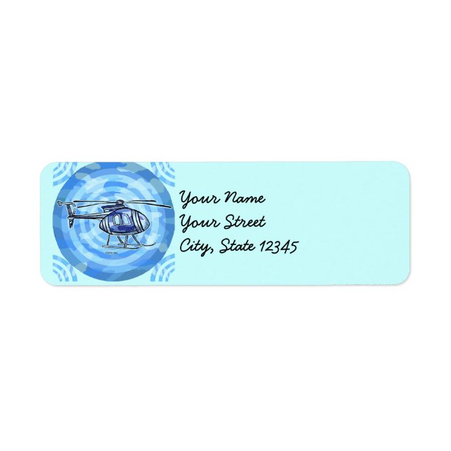 Helicopter Sky Chopper address Label (Front)