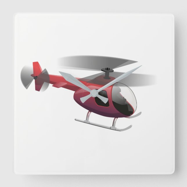 helicopter square wall clock (Front)