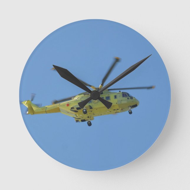 Helicopter to The Isles of Scilly Round Clock (Front)