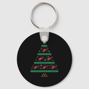 Helicopter Ugly Christmas Pilot Xmas Tree Gift Keychain