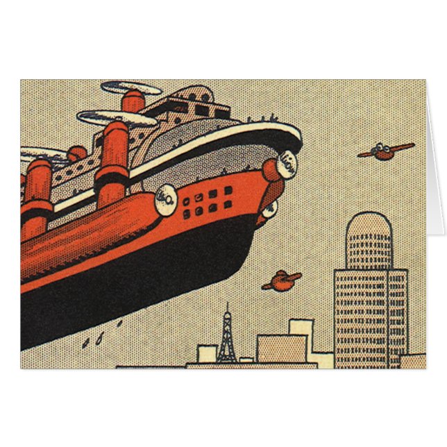 Hélicoptère de croisière en science-fiction vintag (Devant horizontal)