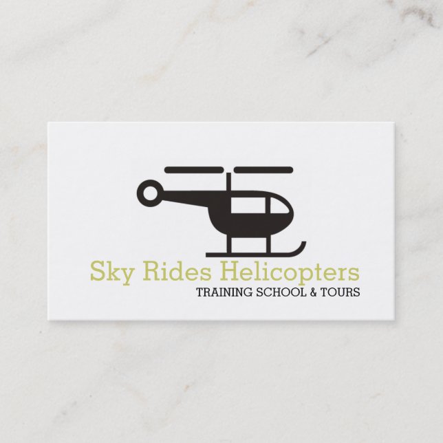 Helicopters Pilot Training Tours Flight School Business Card (Front)