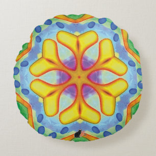 Helios Kaleidoscope  Round Pillow