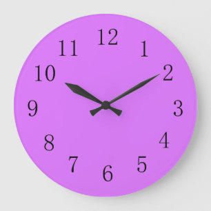 Heliotrope Reddish Purple Solid Colour Large Clock