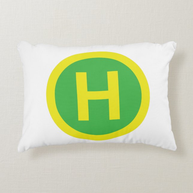 Helipad Sign Accent Pillow (Front)