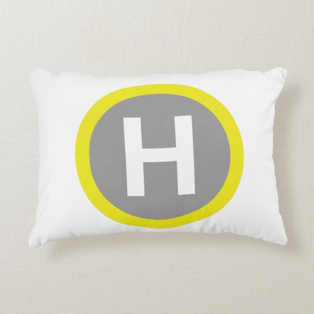 Helipad Sign Accent Pillow (Front)
