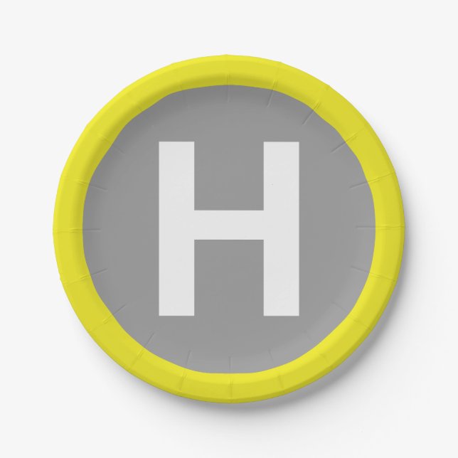Helipad Sign Paper Plate (Front)