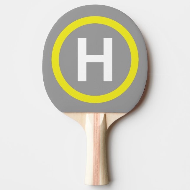 Helipad Sign Ping Pong Paddle (Front)