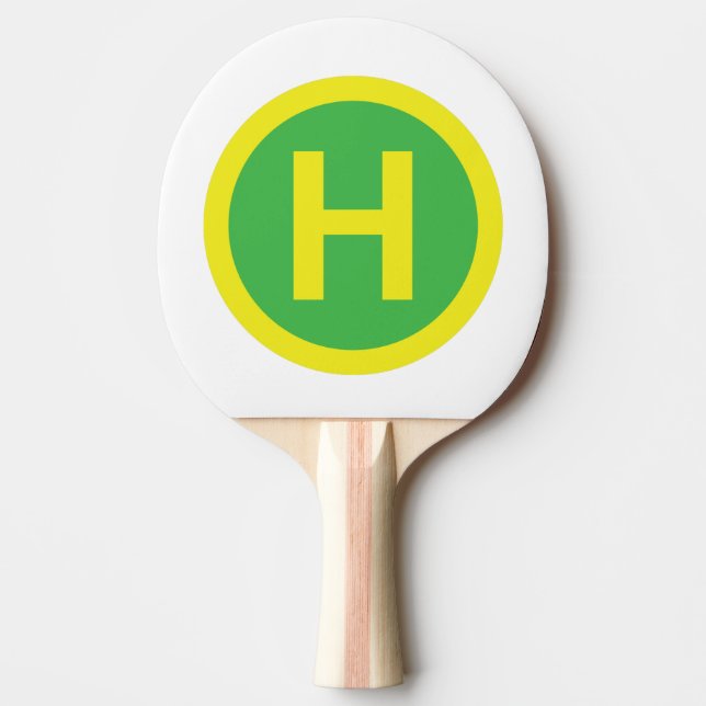 Helipad Sign Ping Pong Paddle (Front)