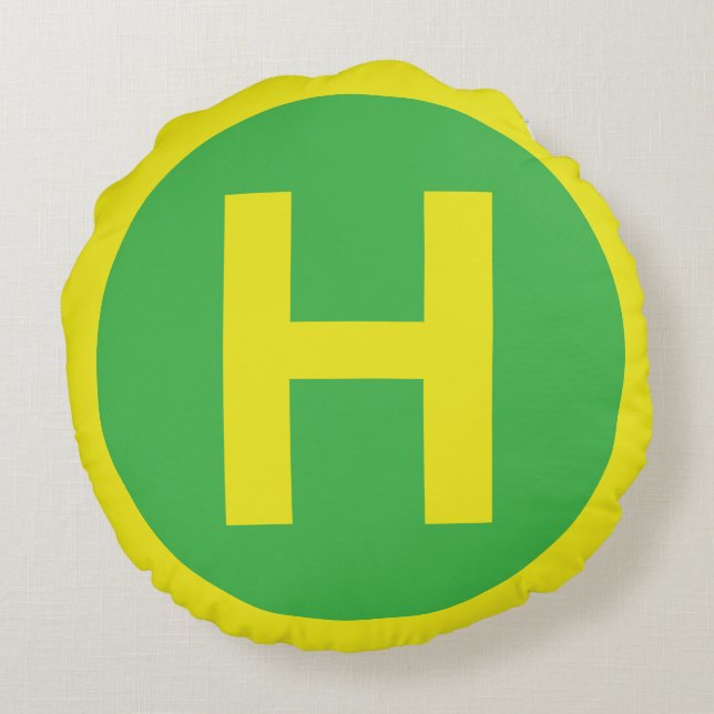 Helipad Sign Round Pillow (Back)