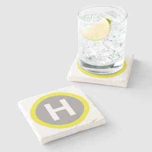 Helipad Sign Stone Coaster