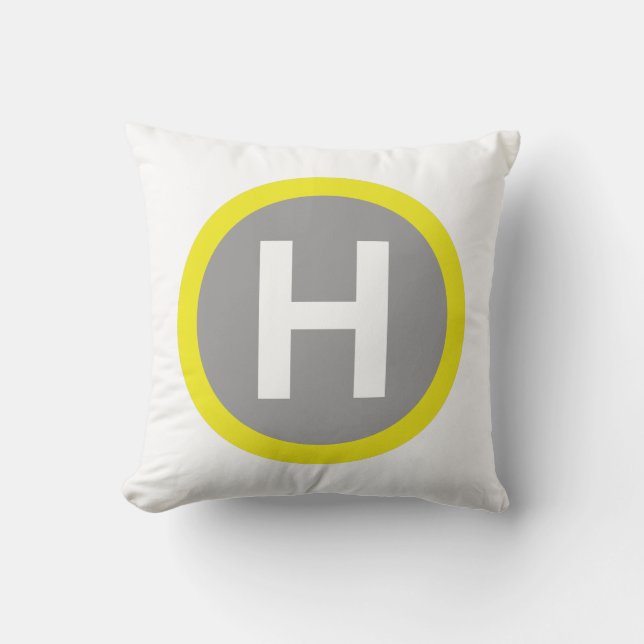 Helipad Sign Throw Pillow (Front)