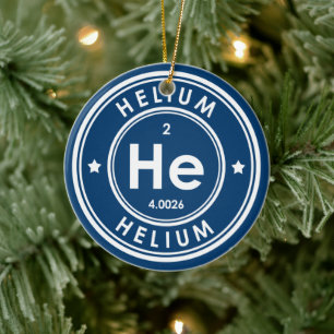 Helium Element Blue Ceramic Ornement