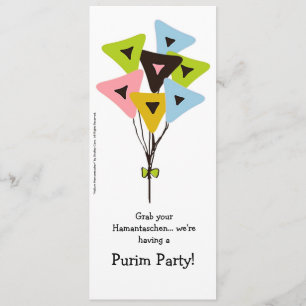 Helium Hamantaschen Purim Party Invitation