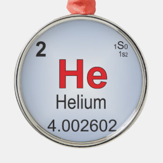 Helium Individual Element of the Periodic Table Metal Ornament